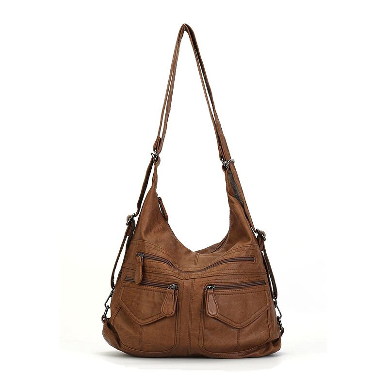 Angelkiss borse da donna borse a tracolla di moda acquirente in PU morbido borsa a tracolla piccola borsa a tracolla per donna borsa per telefono di grande capacità: marrone