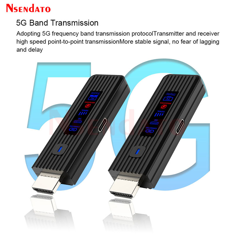 Transmissor e receptor de vídeo sem fio hdmi extensor 50m 1080p hdmi vídeo tv vara dongle adaptador sem fio para câmera portátil pc