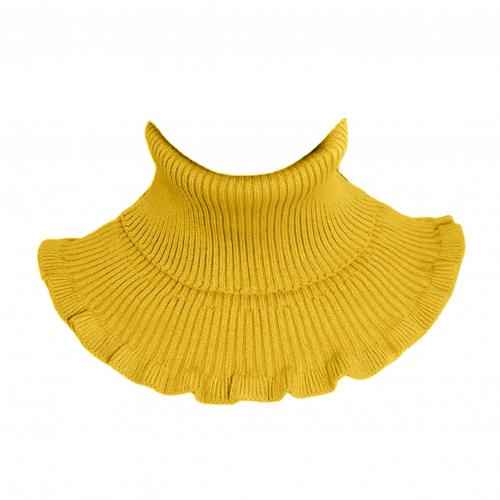 Collier à col roulé pour femme, couleur unie, écharpe tricotée respirante, guêtre de cou: YELLOW