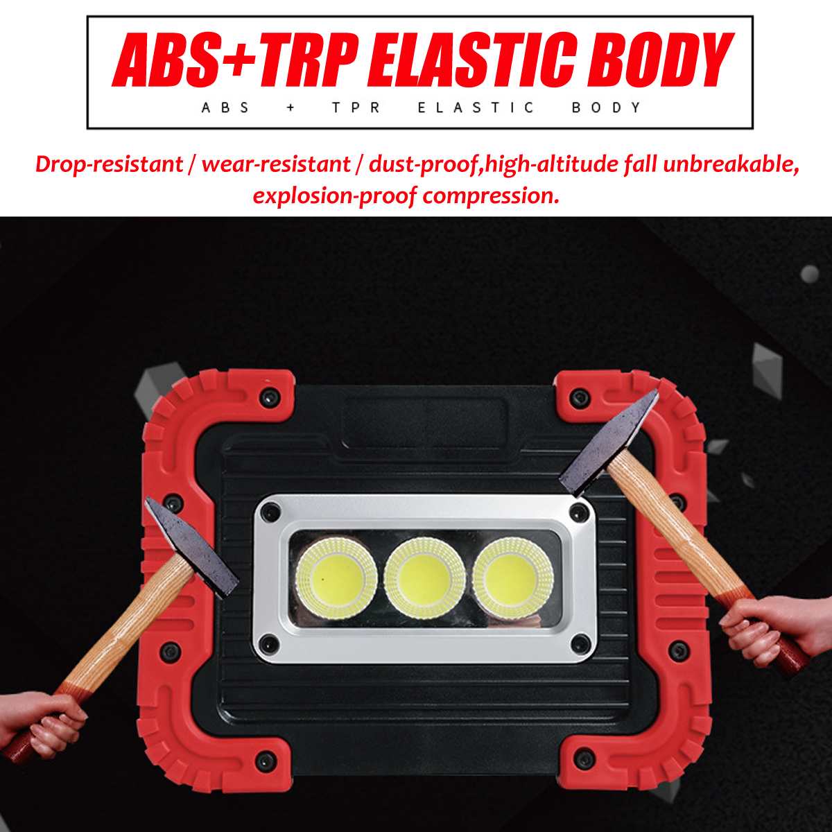 Lámpara LED COB de 380W con Usb/batería, linterna portátil, foco de luz Led para Camping, reflector Led portátil de emergencia