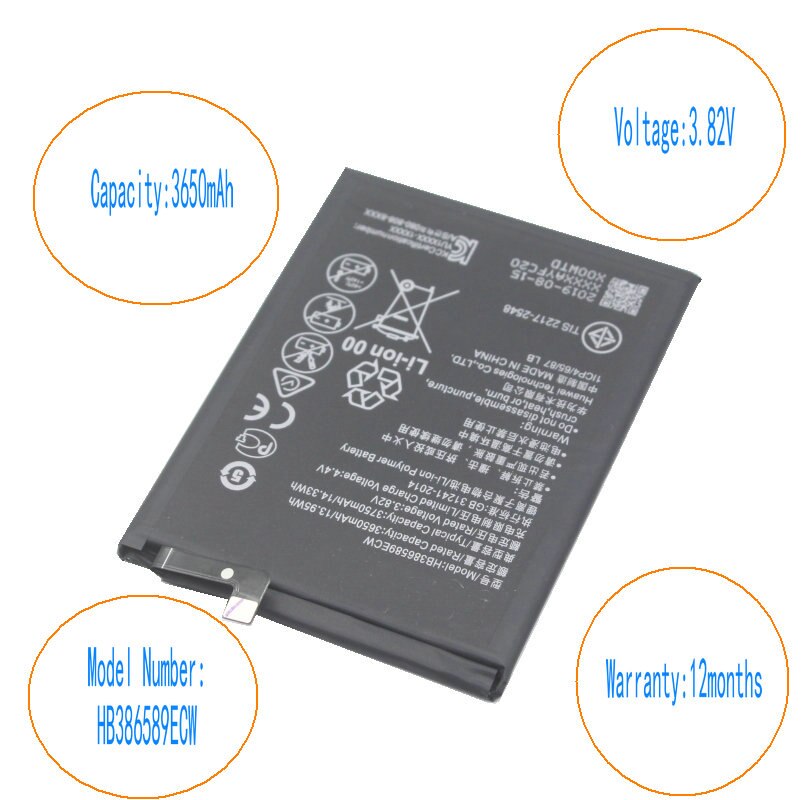 1x3650 mAh HB386589ECW Batterie Für P10 Plus VKY-AL00 Nova 3 4 Ehre 8X V10 VKY-AL00 Kamerad 20 Lite Par-LX1 L11 L21 LX9 L29 + Werkzeug
