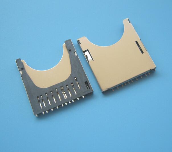 10PCS/Lot SD Card Connector 2 in 1 Card Slot Self Push/Pop-up 10P