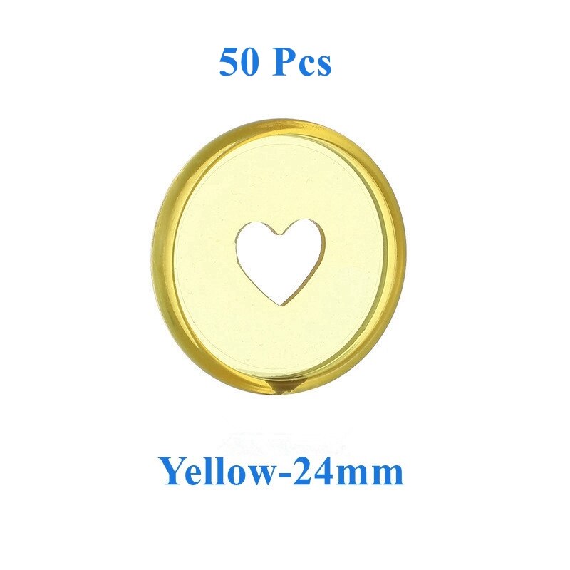 30/50/100 stk happy planner disc til notesbøger/planlæggere 24mm geléfarvede løsblade svampebindsbind scrapbogsbinderinge: 50 stk. gul