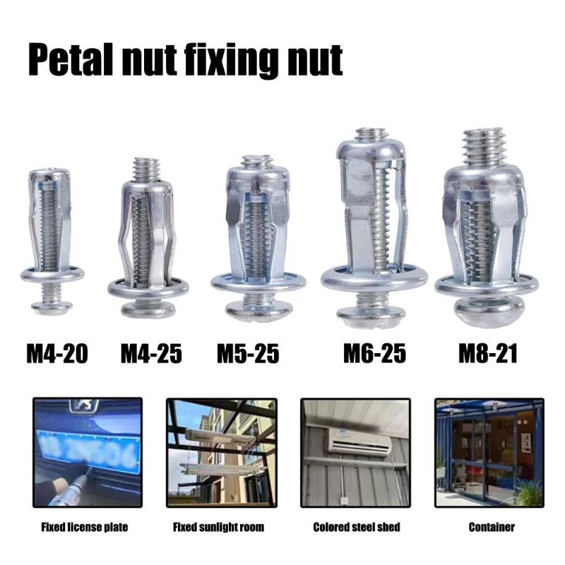 Kit d'écrou de rivet de pétale de plaque d'immatriculation de voiture, clip en métal de plaque de fibre, vis en métal, 2,2 de cric de kg, véhicule à moteur spécial