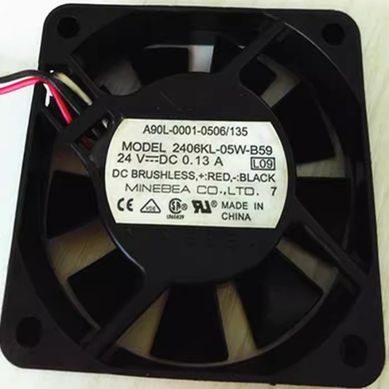 Neuer Lüfter für NMB-MAT 2406kl-05w-b59 Fanuc-Antriebs lüfter 24V 0,13 a A90L-0001-0529/0506/135 60*60*15mm: Rot