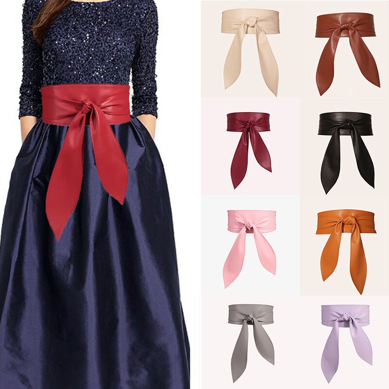 Ceinture à nœud de tempérament, en simili cuir, à la , large, délicat, doux, accessoires pour vêtements,