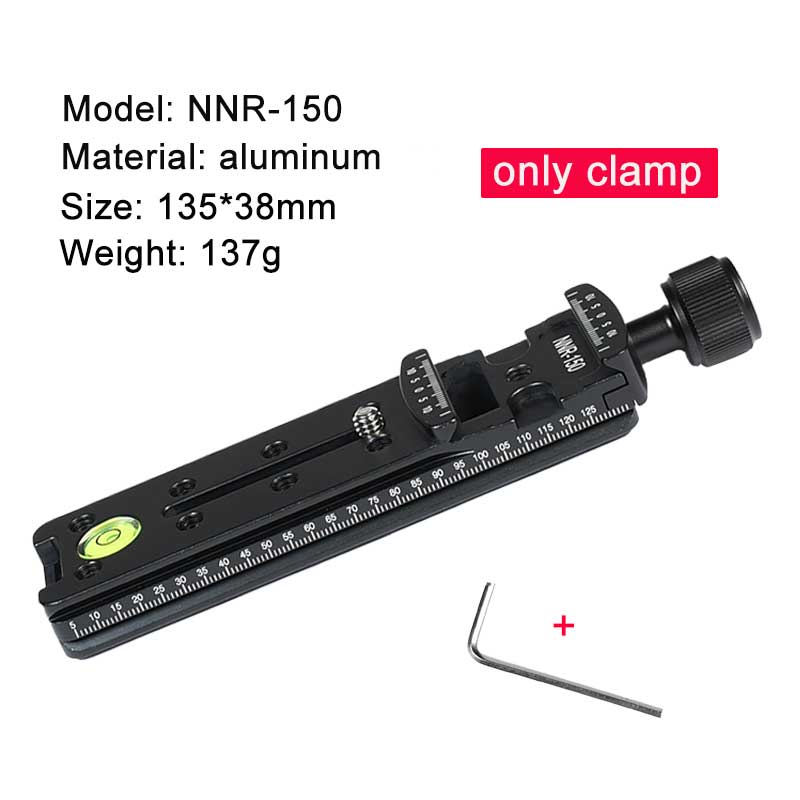 Pinza para cámaras Dslr, adaptador de montaje de cabeza de bola para trípode NNR Abrazadera de liberación rápida, teleobjetivo, placa de soporte para cámara Arca: NNR150