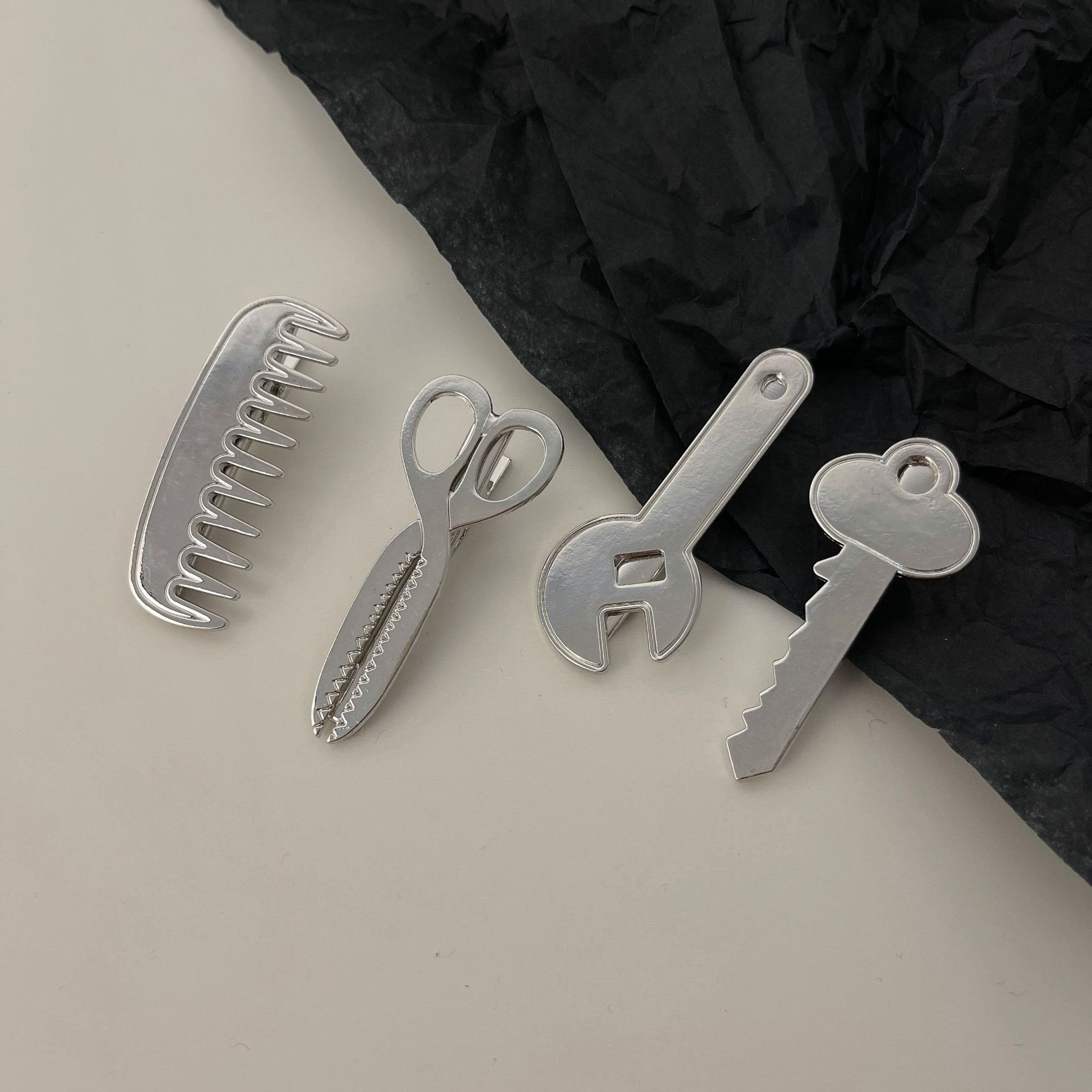 Mode Legering Haarspeldjes Schaar Kam Tang Een Woord Clip Vorm Haarspeld Eendenbek Pin Kant Clip Pony Haar Clip Voor vrouw