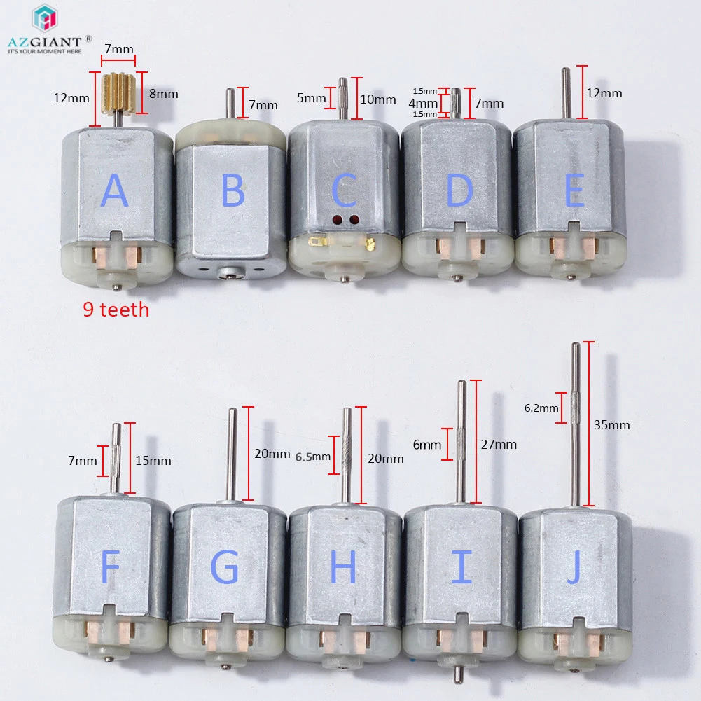 10 pcs AZGIANT FC280 Car latch Door Lock Motor 12V DC folding mirror motor, ESL steer ELV lock motor, gas tank motor fuel engine