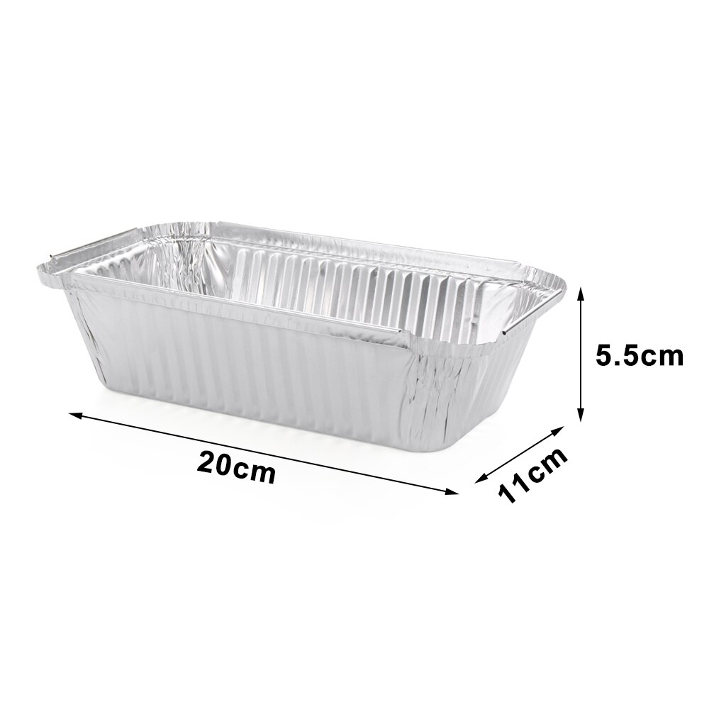 30 Pcs Aluminum Foil Box Roasting BBQ Tray Rectangular Baking Bread Pan Cooking Cake Mold Kitchen Gadgets Outdoor Supplies