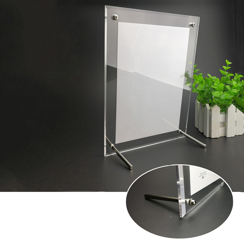 A5/A4 Acrylic Photo Frame Certificate Camp Poster Display Stand W/ 1 Set Nails For Homes,offices,cafes,bars,hotels Decorations