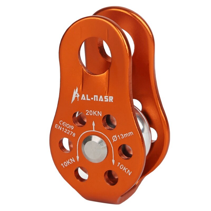 Caminhadas escalada corda polia única polia fixa 20kn montanhismo corda escalada rapel equipamento de sobrevivência ao ar livre esporte: Orange