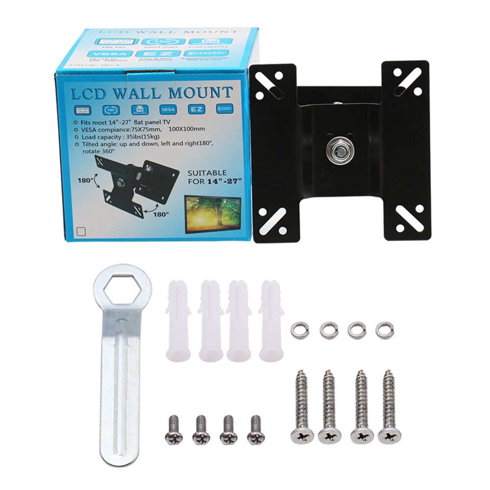 TV Wall Mounting Set Plane 360 Degree Rotation Wall Stand Pedestal Bracket for 14-27in LCD LED TV Load Bearing 10KG