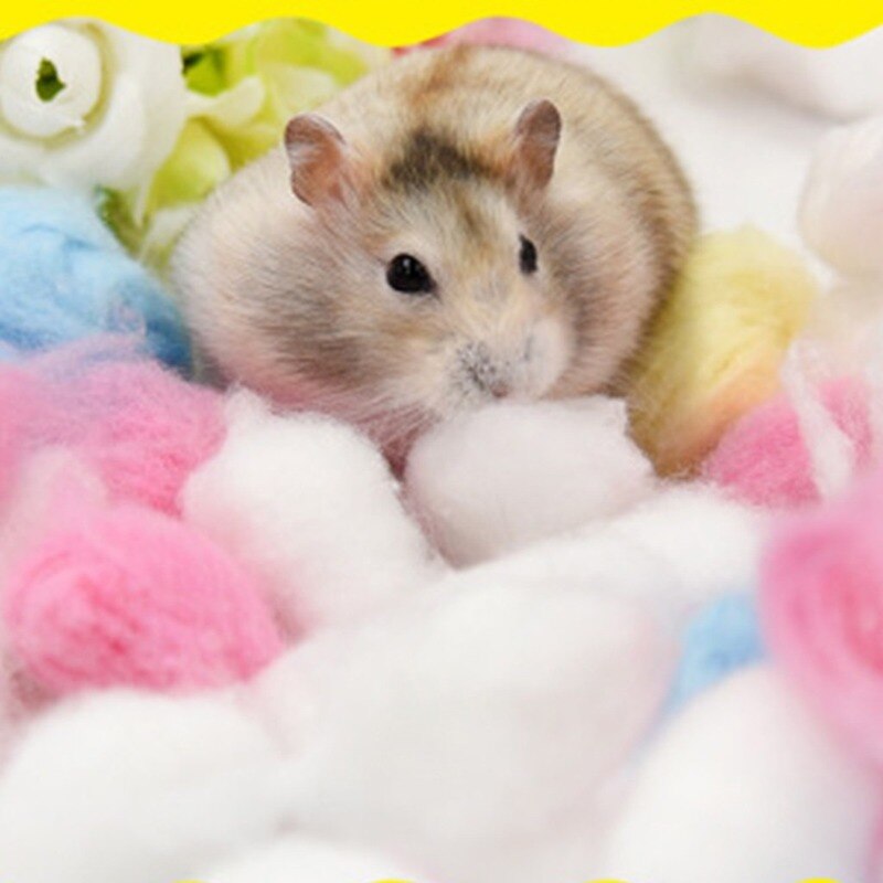100 Stks/zak Kleurrijke Winter Warm Houden Katoen Bal Leuke Cage Huis Filler Supply Hamster Rat Muis Kleine Dieren Levert