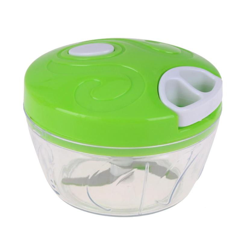 Portable animal de compagnie manuel fruits légumes Chopper oignon noix broyeur hachoir main tirer nourriture Cutter cuisine accessoires fruits légumes: Vert