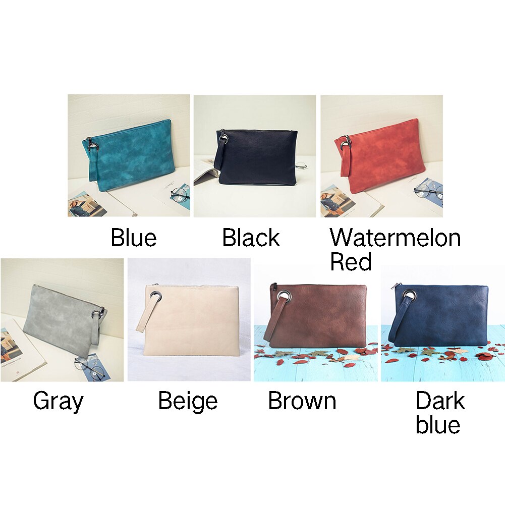 Mode Vrouwen Handtas Rits Zachte Pu Lederen Clutch Envelop Purse Grote Capaciteit Messenger Bags Document Nuttig Tas