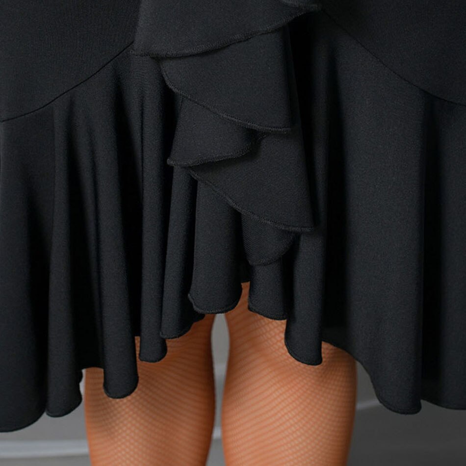 vestido de baile latino para mujeres Lotus Falda de baile latino para salón de baile Samba Tango Chacha danza del vientre Performamnce L2106