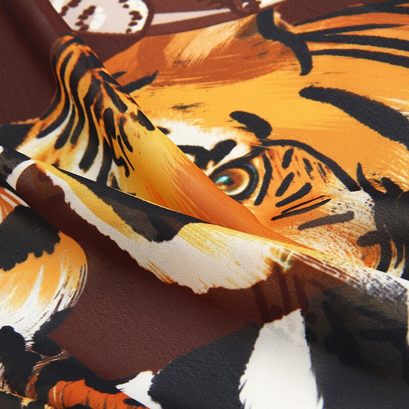 100 x 145cm ukers tiger/sebra/slange/leopard chiffonstoff til kvinne sommerkjole bluse tissu tela хлопок материал diy