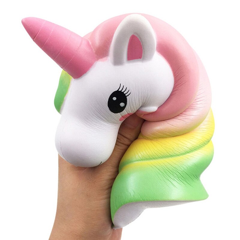 Neue Jumbo Bunte Galaxis Einhorn Pferd Kopf Squishy Nette Brot Kuchen Duft Langsam steigend Weichen quetschen Spielzeug Spaß für Kind weihnachten