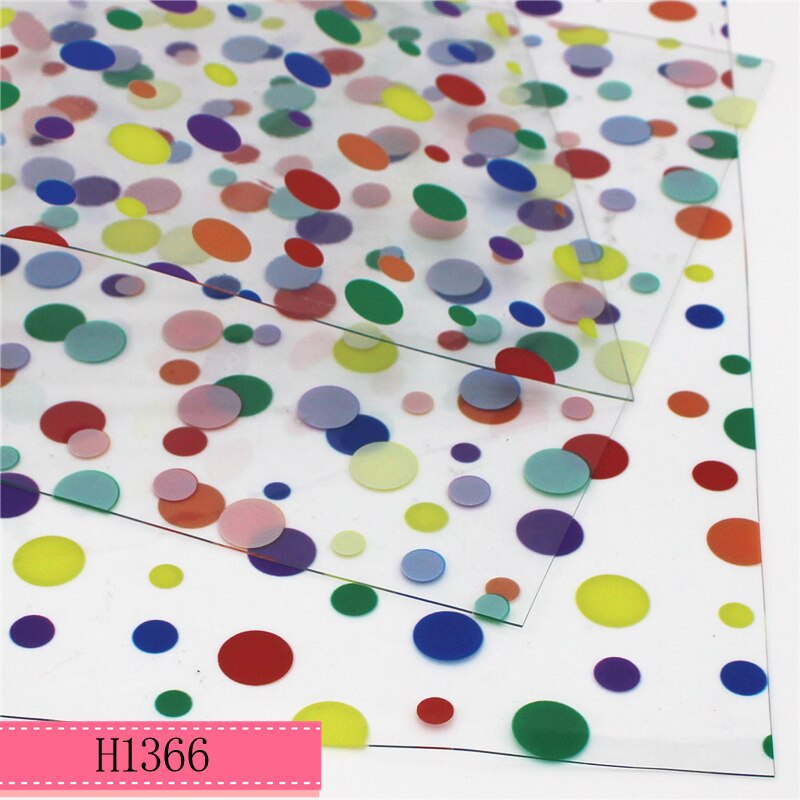 A4 20*33CM dot cartoon Transparent UV clear print pvc fabric for DIY accessories H1367: H1366