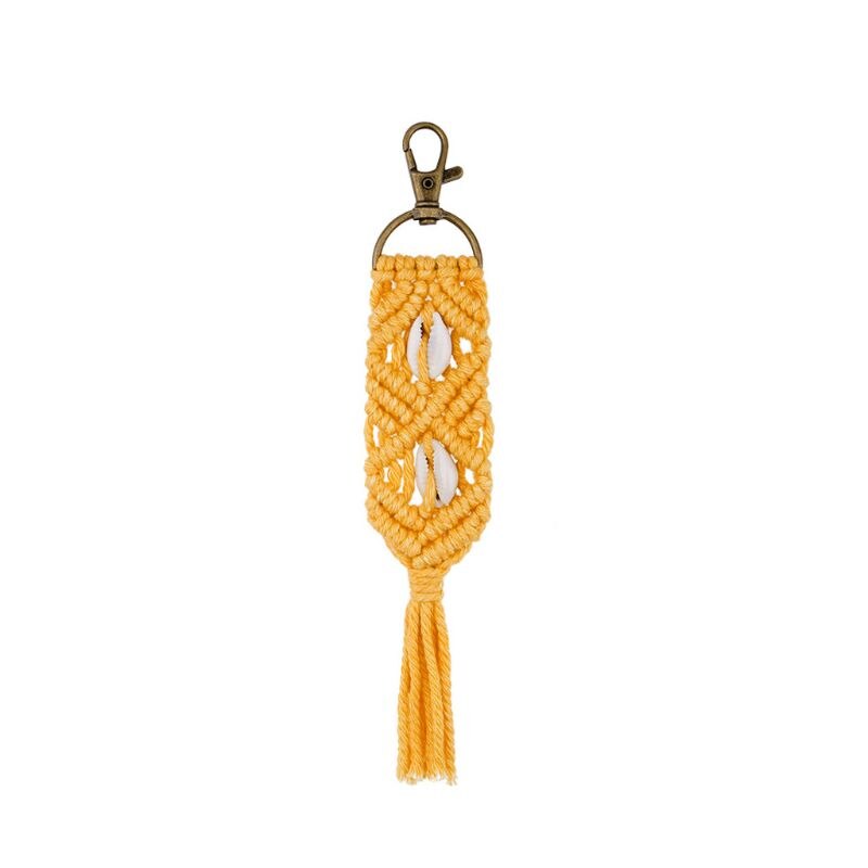 Nøkkelringer boho bag sjarm håndlaget tilbehør til bilnøkkelholder, veske xxfe: Gul