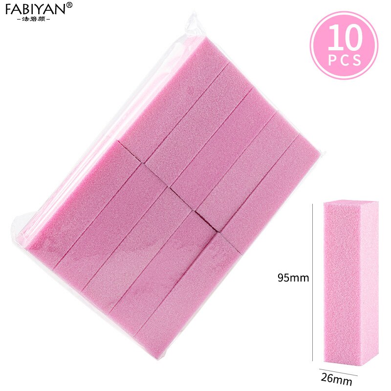 10 Stuks Nail Art Schuren Bufer Blok Polijsten Slijpen Manicure Pedicure Spons Nagelvijlen Gereedschap Set: 10Pcs Pink