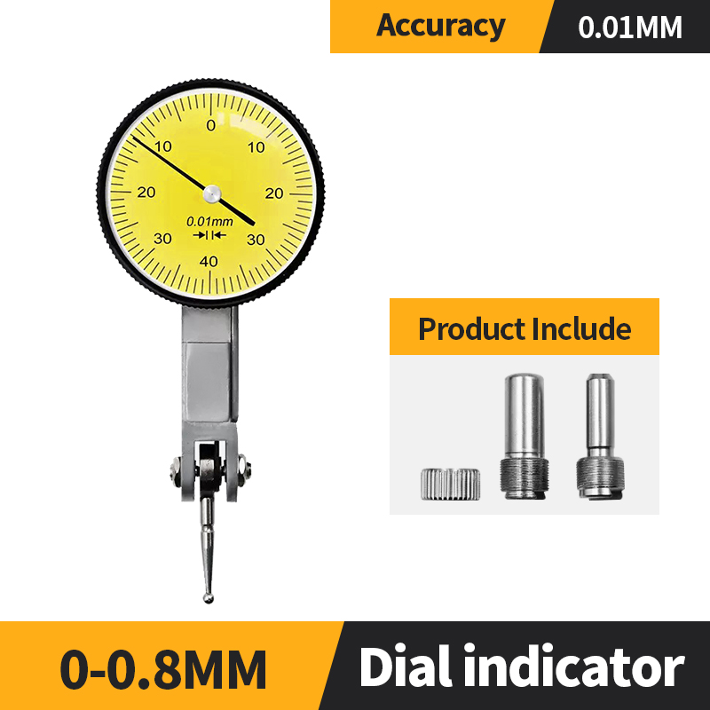 Indicador de Dial de 0-10mm, Base de soporte magnético, soporte magnético para calibre de orificio de Dial, herramientas de medida, indicador de tipo hora, reloj comparador: YELLOW
