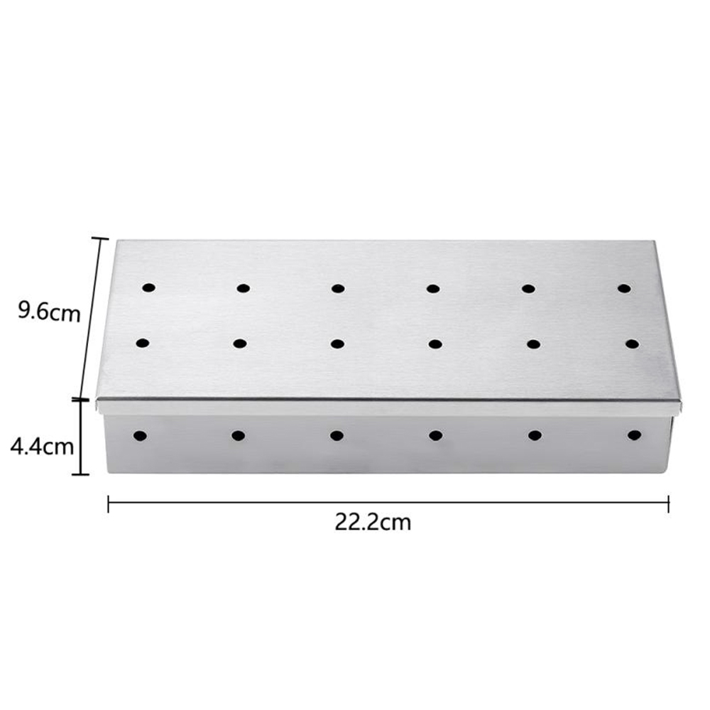 BBQ Stainless Steel Smoker Box Wood Chip Charcoal Gas Grilling Smoke Generator Outdoor Barbecue Accessories: Default Title