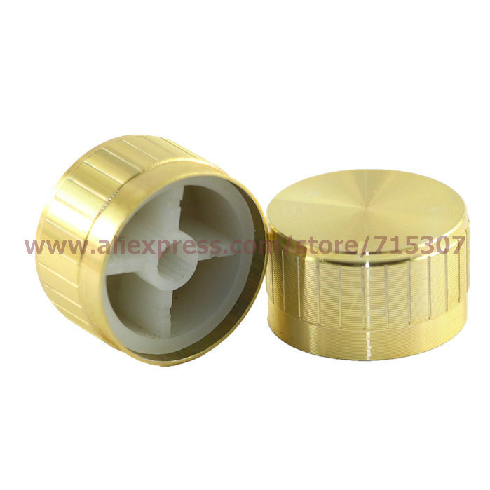 PHISCALE 5 stks gold aluminium potentiometer knop met antislip strepen 30x17x6mm