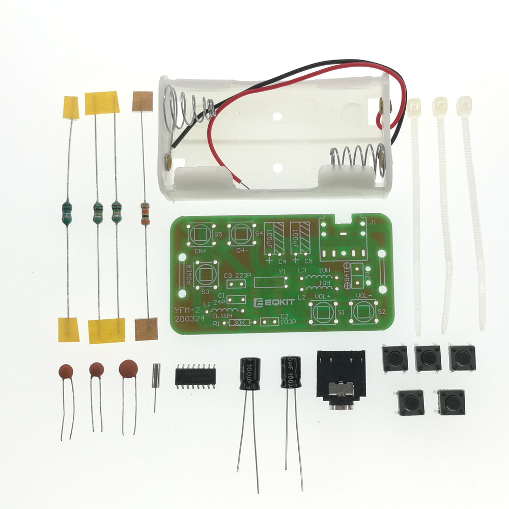 Kit de módulo receptor de Radio Estéreo FM, receptor inalámbrico ajustable de 76-108MHz, habilidades de soldadura de entrenamiento de producción electrónica DIY: Default Title
