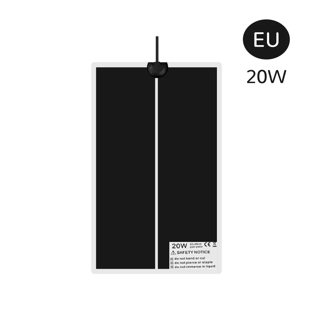 Esteira térmica do terrário das ferramentas da esteira da incubadora do controlador de temperatura ajustável da almofada quente do aquecimento dos répteis 5-45w animal de estimação escalada: EU-20W