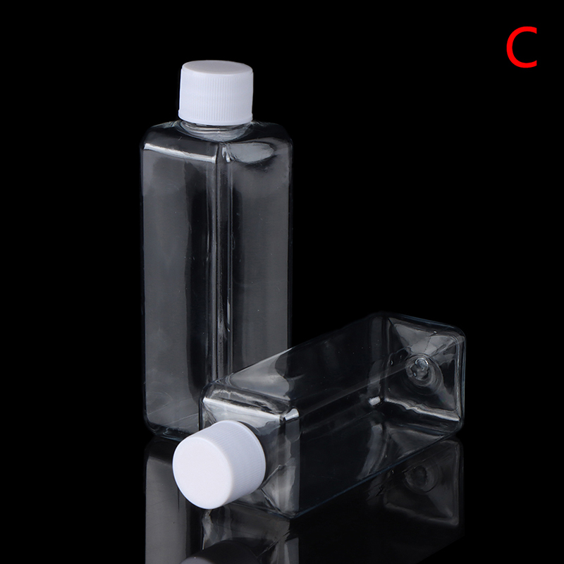 2Pcs 100ml Transparent PET Water Bottle Plastic Empty Soft Drink Containers: C