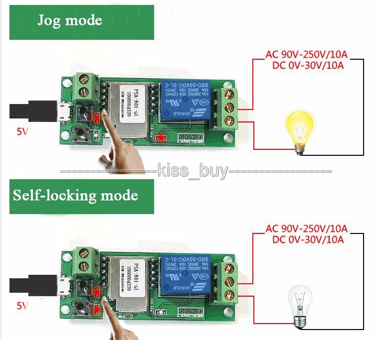 Sonoff WiFi inalámbrico interruptor inteligente relé Módulo 5 v para Smart Home Apple Android