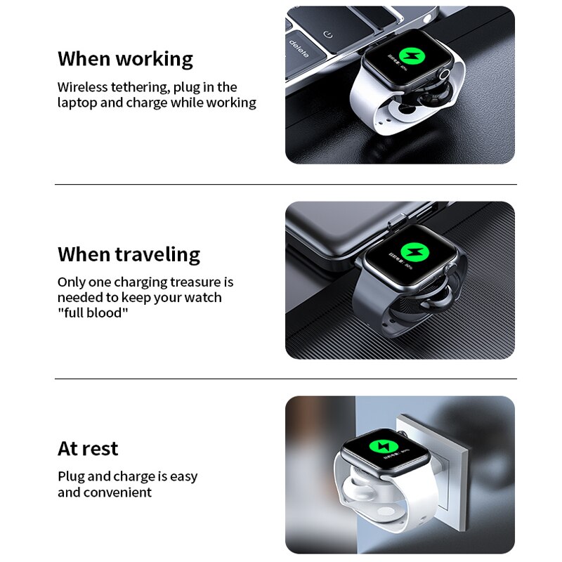 Kabelloses ladegerät für die apple watch series 5, 4 ; schnellladekabel für die apple watch series 5, 4 , 3 2 1 ;