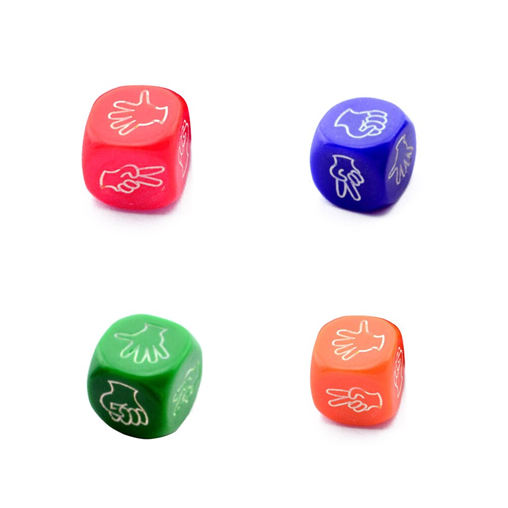2/4/6Pcs Funny Dice Board Games Toy Finger-guessing Game Dice Rock Paper Scissors Stone Game Family Party Supplies ZXH