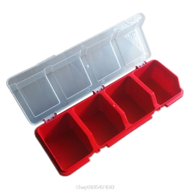 Plastic Tools Storage Box with Cover Parts Screw Toolbox Case Components Sorting Organizer Holder N02 20: red color