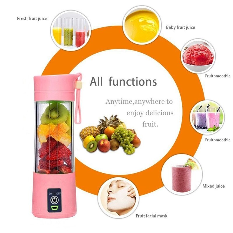 Usb-laddning 6 blad bärbar juicepress juice smoothie smothie maker smoothie blender extractor batidora vara maskinhushåll