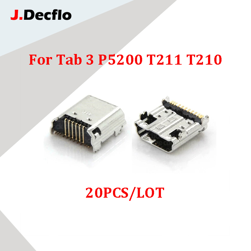 Jdecflo soquete com conector micro usb, porta de carregamento para samsung galaxy tab 3 7.0 p5200 i9200 i9202 t211 t210 t230 t231 20