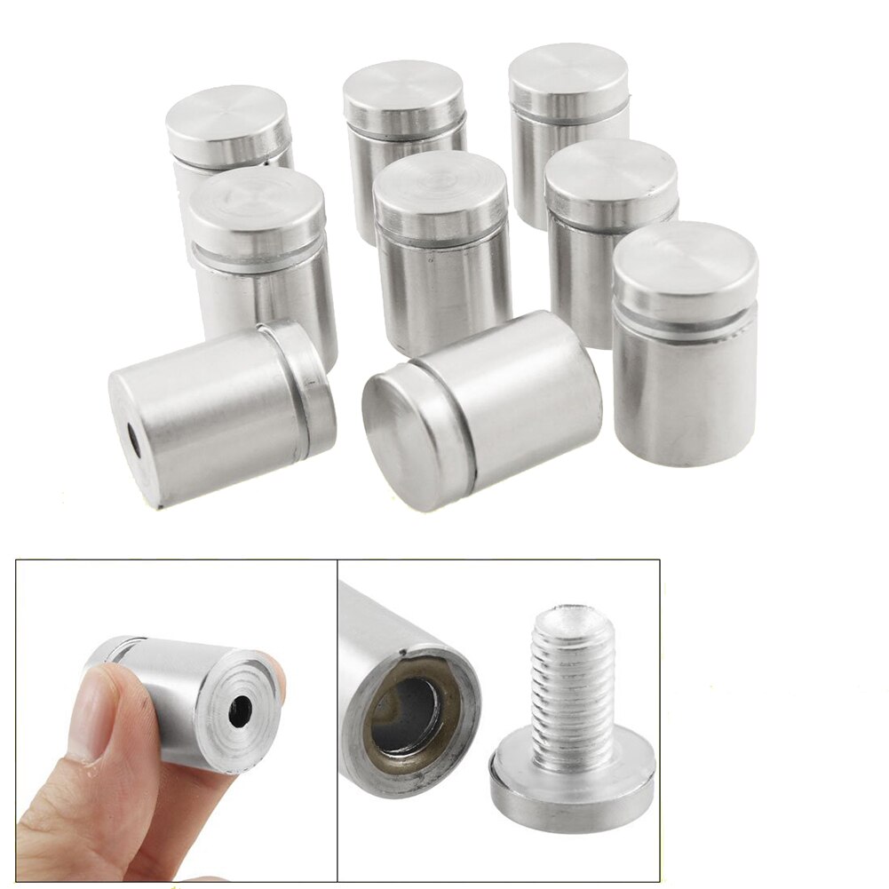 9Pcs 19 x 25mm Stainless Steel Frameless Standoff Clamp Hardware for Glass