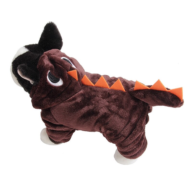 Imixlot Autumn and Winter Pet Clothes Funny Entertainment Cosplay Costumes Warm Velvet Clothing Dinosaurs Cosplay Jumpsuit