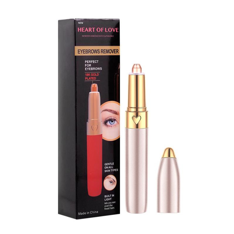 Mini depiladora eléctrica recargable por USB para cejas, afeitadora de labios y cara, 40 #1016: Rose Gold