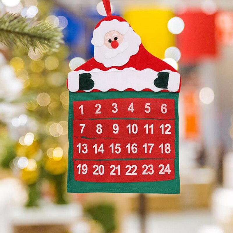 De feuilles Kerst Advent Kalender Houten Countdown Kalender Opknoping Decoratie Voor Muur Deur Thuis Vakantie Party Decor