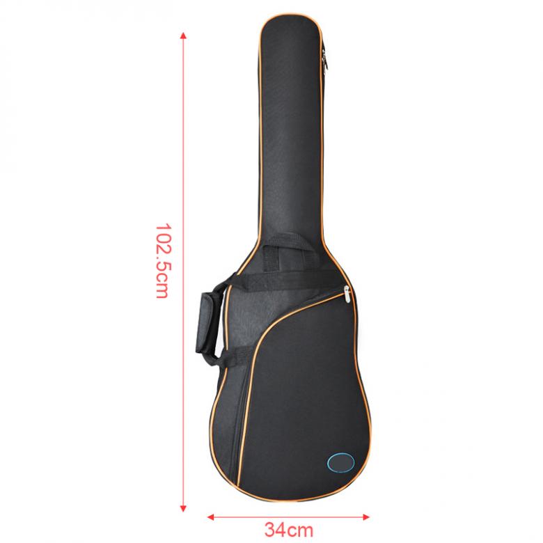 Oxford Fabric Electric Guitar Case Colorful Edge Gig Bag Double Straps Pad 8mm Cotton Thickening Soft Cover: Orange