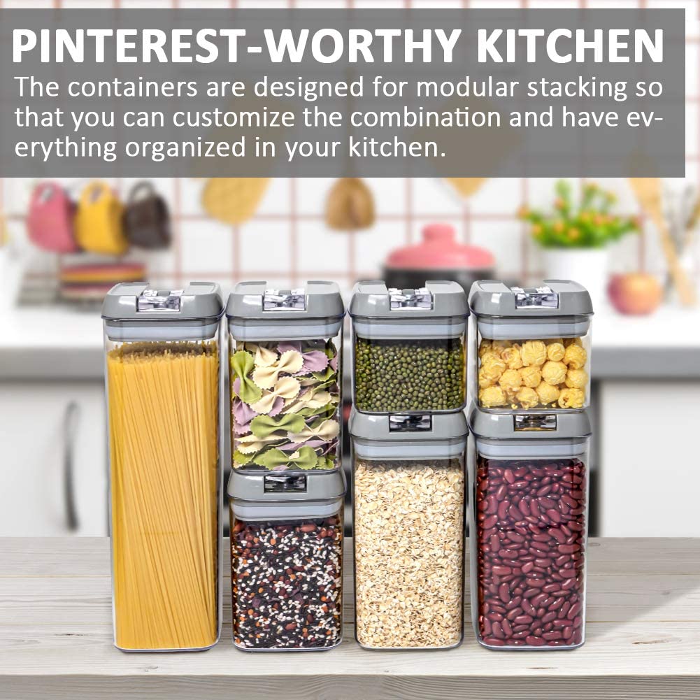Food Storage Containers Sealed Refrigerator Multigrain Tank Cereal Spice Flour Pasta Spaghetti Kitchen Pantry Organization jar