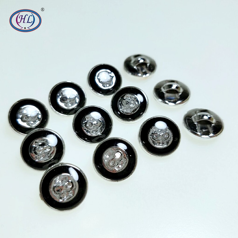 HL-Botones Enchapados de mango de aceite de goteo, accesorios de costura, botones de camisa, 50/100 Uds., 12mm, novedad