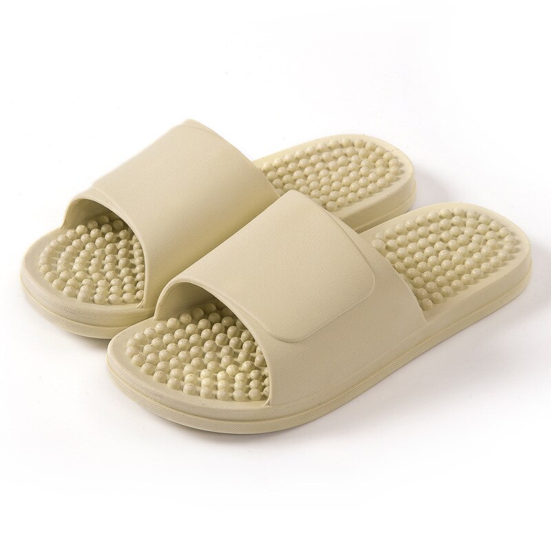 Massage Slippers Female Acupoint Foot Massage Shoes Home Soft Bottom Bathroom Non-Slip Bath Men&#39;s Breathable Wear-Resistant: Bean green / 38-39