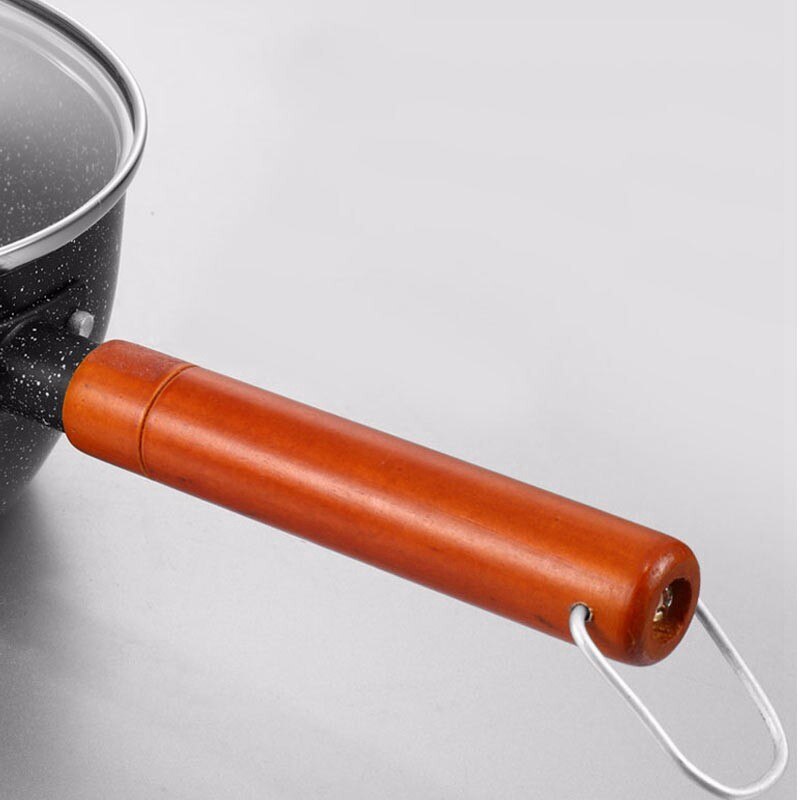 20Cm Soep Voorraad Potten Maifan Stone Kookgerei Met Houten Handvat Melk Pot Universele Koekenpan Zwart Aluminium Sneeuw non-stick