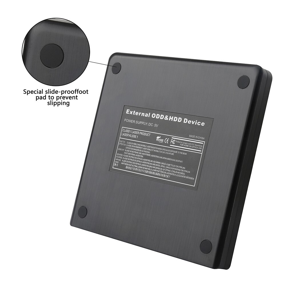 5Gbps USB 2.0 DVD CD-ROM RW Drive External Optical Drives Enclosure SATA to USB External Case For Laptop Notebook No drive