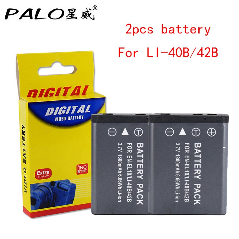 Palo 1800Mah EN-EL10 ENEL10 En EL10 LI-42B LI42B L 42B LI40B 40B Camera Batterij Voor Olympus U700 U710 FE230 FE340 FE290 FE360