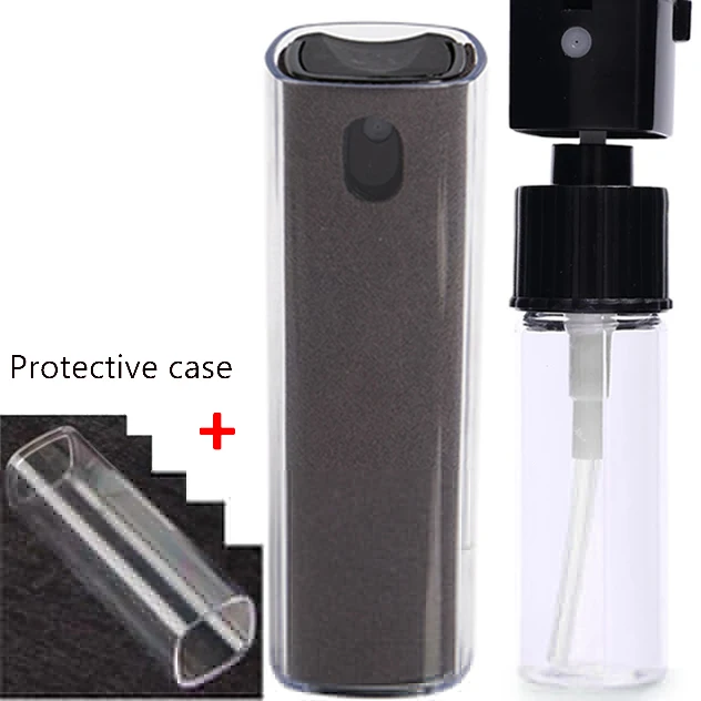 Limpiador de pantalla de microfibra 2 en 1, botella pulverizadora para teléfono móvil, Ipad, ordenador, paño de microfibra, toallitas para limpieza de gafas de Iphone: GOLD